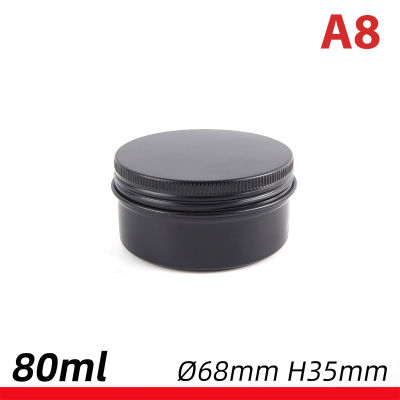 Luhuiyixxn Black Empty Round Aluminum Box Metal Tin Cans Cosmetic Cream Diy Refillable Jar