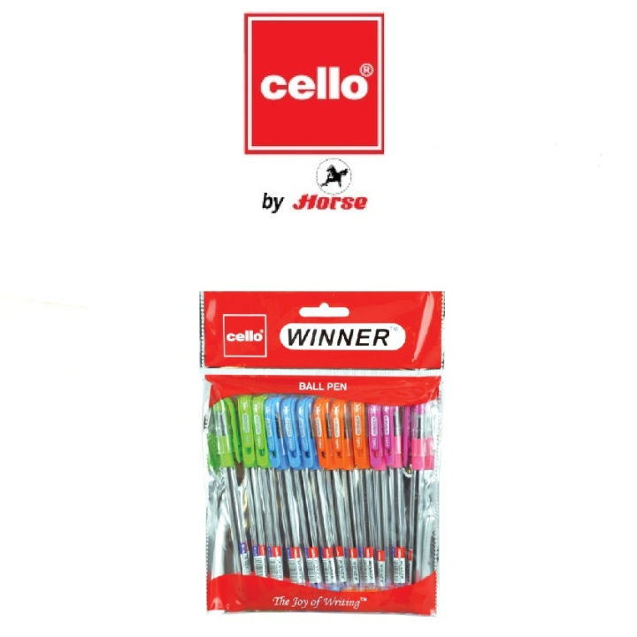 cello-เซลโล-ปากกาลูกลื่นฝา-0-7-mm-รุ่น-winner-คละสี-1x12