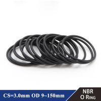 【CW】 10/50Pcs NBR O Ring Gasket Thickness CS 3mm OD 9 150mm Nitrile Rubber Round O Type Corrosion Oil Resist Sealing Washer Black