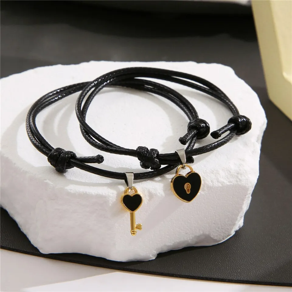 Cute Couple Bracelets Aesthetic Heart Charm Couple Bracelet Ideas Couple  Bracelets Rela… in 2023