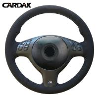 CARDAK พวงมาลัย Car หนังนิ่มสีดำปกสำหรับ BMW E46 M3 E39 330I 540I 525I 530I 330Ci 2001 2002 2003