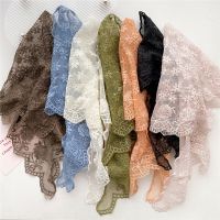 【CC】◆◊  Embroidered Neck Scarf Hollow Headband Floral Scarves Wrap Shawl Crochet Bandana Soft