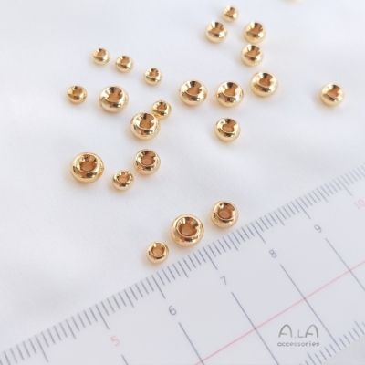 ❤️Jewelry DIY❤️American 14K Gold Plated Color Retention Golden Balls Hollow Bead Tire Beads DIY celet Spacer Beads String Ornament Scattered Beads Handmade Accessories【BeadsRound beads】