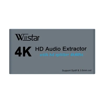 4K HD Audio Extractors With HD Splitter HD To HD Audio Converter With SPDIF 3.5mm Stereo Jack HDMI-compatible Splitter 1X2