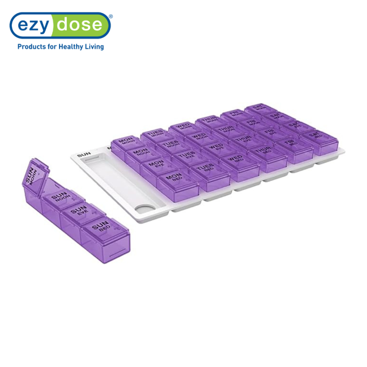 ezy-dose-ตลับใส่วิตามินรายสัปดาห์-weekly-7-day-pill-organizer-67124-คละสี