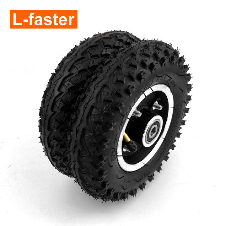 Lfaster 8 Inch Pneumatic All Terrain Tire Double Wheels For Adult