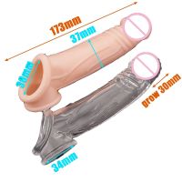 ☄■ gongyibi577964 Male Extension Sleeve 4cm Reusable Delayed Safer Ejaculation Condoms Dick Adult Man 18