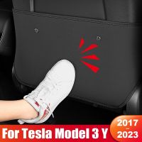 For Tesla Model 3 Y 2017- 2020 2021 2022 2023 2024 Leather Car Seat Back Protect Cover Children Baby Kick-Proof Mat Accessories