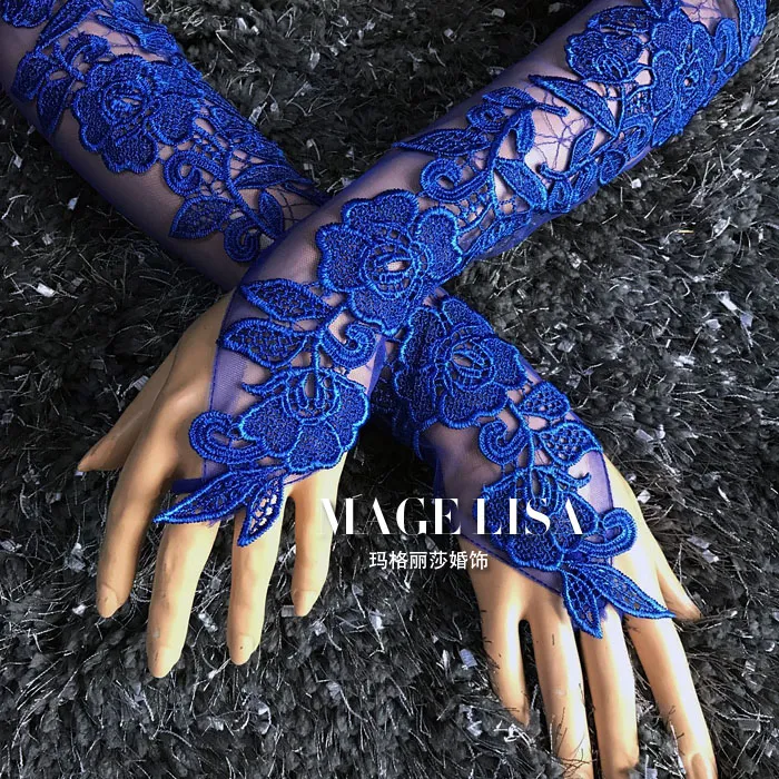 royal blue lace gloves