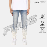 Quần Skinny Jeans Nam FNOS Streetwear Màu Xanh Vẩy Sơn NZ47