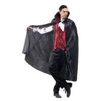 CP223 ชุด แดรกคูลา ผีดิบ ดูดเลือด Dress for Dracula Cloak Suit Vampire Ghost Costume Halloween Movie Cosplay Fancy Outfit