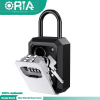 [คลังสินค้าพร้อม] ORIA Key Lock Box ติดผนัง,แบบพกพา Safe Key Storage Lock Box, 4 Digit Combination Lock Box With Detachable Shackle 5 Keys Capacity For House Keys, Realtors, Garage Spare,ใช้ในร่ม/กลางแจ้ง