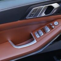 ที่เท้าแขนกรอบกล่องเก็บของแผ่นครอบประตูรถยนต์โครเมียม Hiasan Interior สติกเกอร์สำหรับ BMW X5 G05 2019-21ชิ้นส่วนตกแต่งรถยนต์