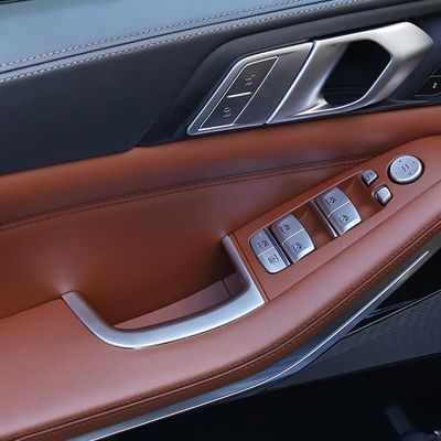 ที่เท้าแขนกรอบกล่องเก็บของแผ่นครอบประตูรถยนต์โครเมียม Hiasan Interior สติกเกอร์สำหรับ BMW X5 G05 2019-21ชิ้นส่วนตกแต่งรถยนต์