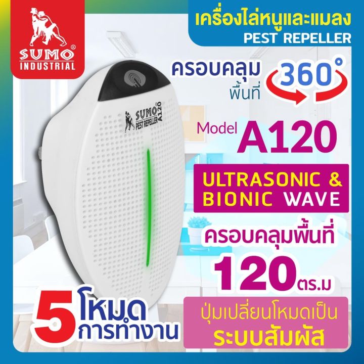 sumo-เครื่องไล่หนู-ไล่แมลงสาบ-รุ่น-a120-มี-5-โหมดในการใช้งาน-สำหรับไล่หนู-แมลงสาบ-และแจ้งเตือนเมื่อมีหนูและแมลงสาบ