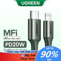 UGREEN mfi สายเคเบิ้ล USB C แปลงเป็น ไลท์นิ่ง สีเขียวเข้ม สําหรับโทรศัพท์มือถือ 1M