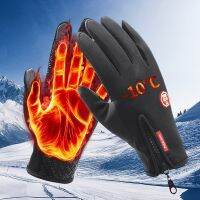 onlcicn Mens Winter Warm Windproof Waterproof Warm Touch Screen Usable Gloves,Spandex Material Gloves