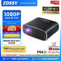 ZDSSY P94 เต็ม HD 1080P โปรเจคเตอร์แบบพกพาเข้ากันได้กับ4K 5G-WIFI สะท้อนแสงไร้สายการแก้ไขหลักอัตโนมัติ10000ลูเมนจอแอนดรอย์ LCD โปรเจคเตอร์โรงภาพยนตร์บ้าน