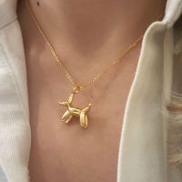 Original Design Long Balloon Dog Pendant Necklace Women Men Kids Jewelry Boho  Chain Cute Horse Collier Femme Fashion Chain Necklaces