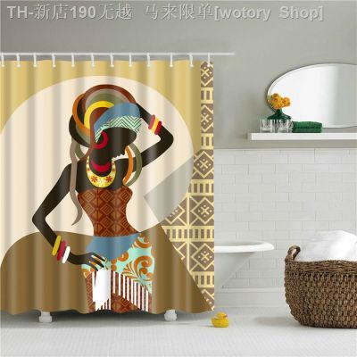 【CW】►✗☬  African Shower Curtain Curtains Frabic Polyester with Hooks