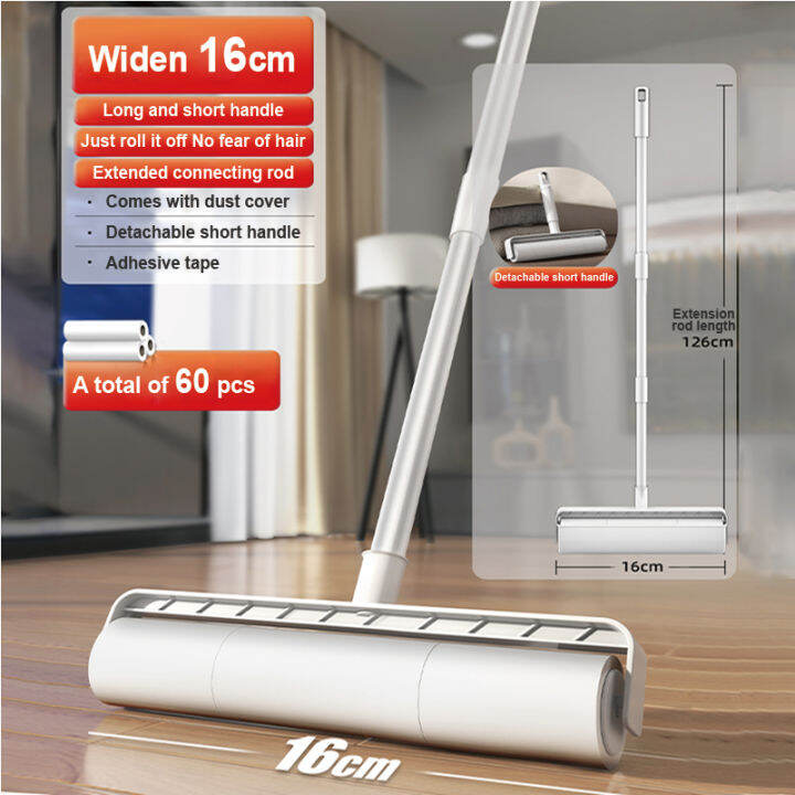 26CM Long Handle Sticky Mop Lint Rollers Floor Carpet Cleaning Mop Dust