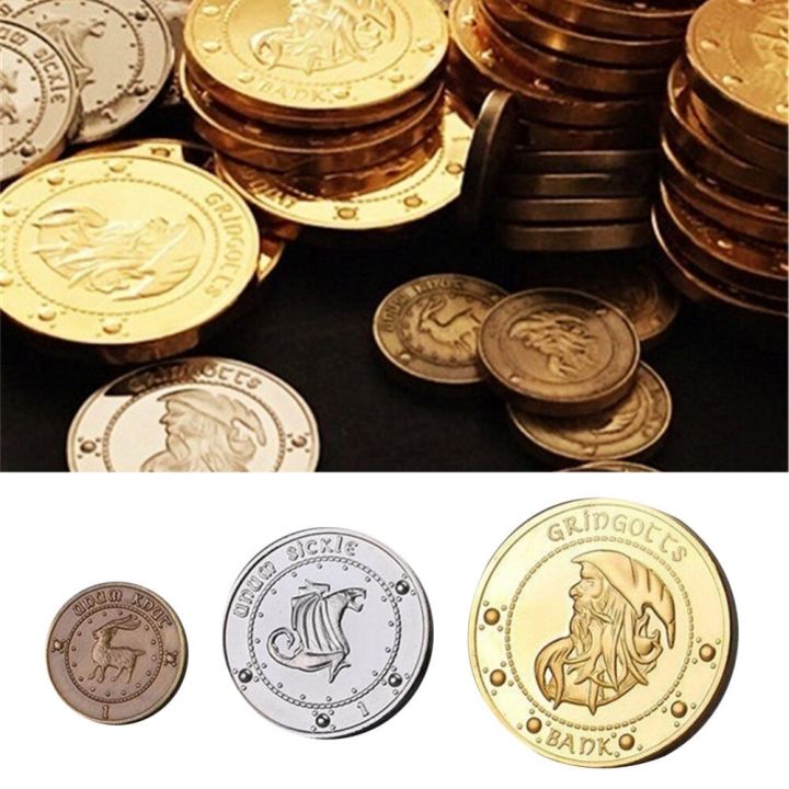 ส่งฟรี3ชิ้นชุดสะสมเหรียญเหรียญที่ระลึกเหรียญ-unum-kout-unum-galleons-stckeled-gringotts-hogwarts-ชุดเหรียญพ่อมดแม่มด