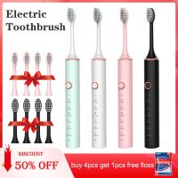 hot【DT】 New Electric Toothbrush Adult Timer USB Fast Charging Rechargeable Brushes Heads Set