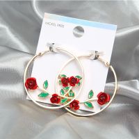 【YP】 Hoop Earrings Hollow Womens Accessories Exaggerate Round Fashion Jewelry Trend Wholesale