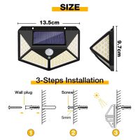 2410PCS 100 LED Solar Light Outdoor Solar Wall Lamp PIR Motion Sensor Lamp Waterproof Solar Light For Garden Decoration Street