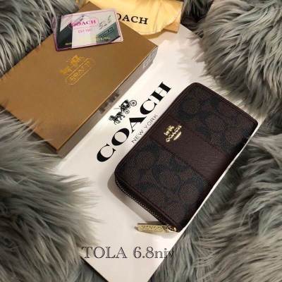 กระเป๋าสตางค์โค้ช กระเป๋าเงินcoach ใบกลาง แบบซิป !!!! สินค้าขายดี !!!!