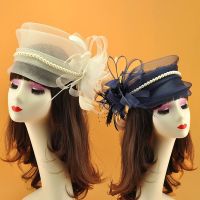 【hot】✼❁  Wedding Tulle Fascinator Hat Mesh Bow Accessories Bride Headwear Gauze Headdress Cocktail Dinner