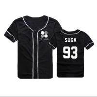 Jersey Baseball Custom BTS BLACK &amp; WHITE ORIGINAL BEBAS REQUEST