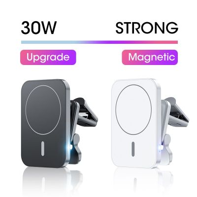 30W Magnetic Wireless Chargers Car Air Vent Stand Phone Holder Fast Charging Station for IPhone 12 13 Pro Max Macsafe QI Charger Car Chargers