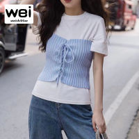 Weishiblux เสื้อชั้นในแบบเปิดสะดือสำหรับผู้หญิงเสื้อเด็กแขนกุดถักสั้นเสื้อสายเดี่ยวผูกเชือกแบบลำลองสำหรับฤดูร้อน