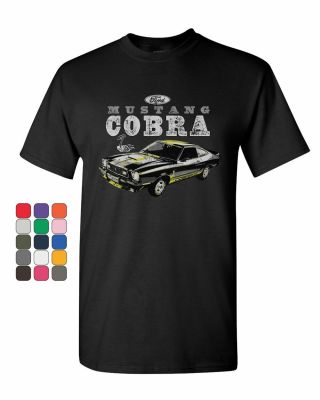 Ford Mustang Cobra Tshirt American Classic Muscle Car Licensed Mens Tee