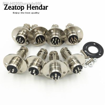 1Set GX16 with 3 Hole Flange Aviation Connector XLR 16mm 2 3 4 5 6 7 8 9 Pin Female Plug Male Chassis Mount Circular Socket