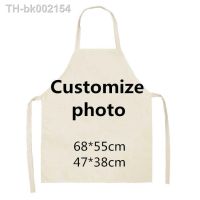 ❀ Customized Photo Aprons Kitchen Linen Apron for Man Woman Any DIY Design Baking Cooking Apron Adult Kids Aprons