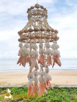 Andaman seashell โมบายแชนเดอเรียเปลือกหอย ทรงแมงกระพรุนตัดแดง ขนาด 5"x13"