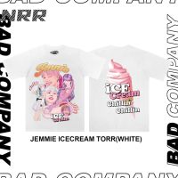 NRR Badass girl เสื้อทัวร์สกรีนลาย "Jennie Icecream" เสื้อยืดผู้หญิง เสื้อและผ้ายืด เวอร์ชั่นการ์ตูน cotton 100  เสื้อทัวร์ส