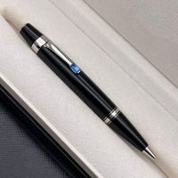 ▧✥ Luxury Bohemies Black Resin Mini Ballpoint Pen Portable Short Travel Office Writing Ball Pens With MB Serial Number Diamond Clip