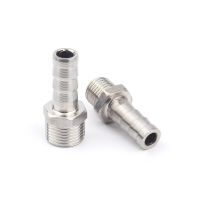 1/4" 3/8" 1/2" Thread 8mm 10mm Stainless Steel Pagoda Connector Irrigation Water Hose Connector Gas Soft Tube Adapters Watering Systems  Garden Hoses