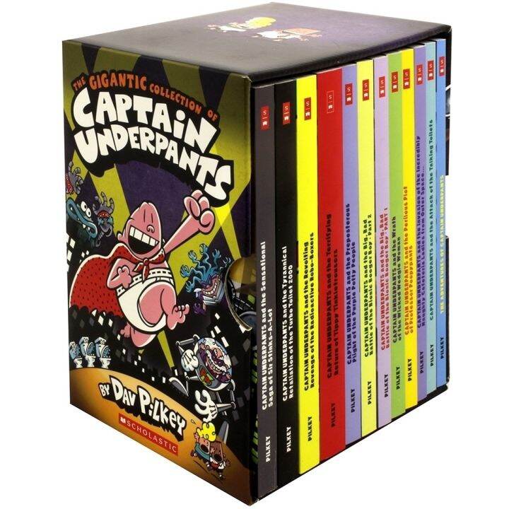 12 Booksset The Gigantic Collection Of Captain Underpants By Dav