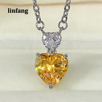 Linfang สร้อยคอจี้รูปนกพิราบจิวเวลรี่สร้อยคอรูปหัวใจสวยงามสำหรับผู้หญิง Bling Love เพชรสังเคราะห์ของขวัญวันเกิด