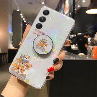 เคสซิลิโคนลายหมีการ์ตูนสำหรับSamsung Galaxy M14 กาแลคซีเคสแบบตั้งได้เคสลายดอกซากุระหลากสีสำหรับ Galaxy M14 กาแล็กซี่