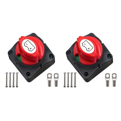 2X Battery Disconnect Switch 12V 24V 48V 60V Battery Master Cut Off Isolator Switch for Marine Boat Auto Camper