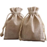 【LZ】♘♗▧  Sacos De Presente De Linho Natural Logotipo Personalizado Juta Jóias Sack Bolsas De Cordão De Maquiagem 8x11cm 9x12cm 10x15cm 13x17cm Pacote de 50