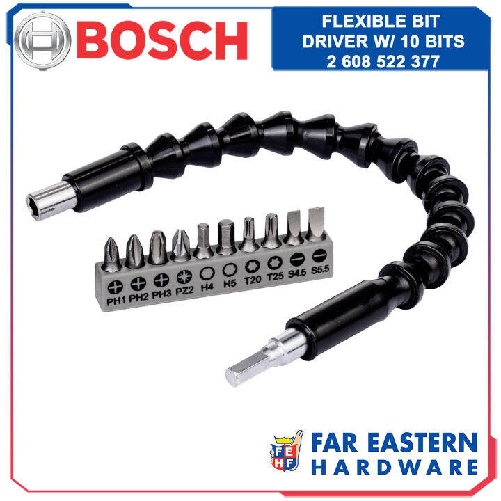 BOSCH Flexible Shaft Bit Extension 300mm w/ 10 Bits for Drill 377 RBAC Lazada PH