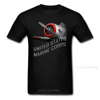 Airplane Aircraft T Shirt United States T-Shirt Men Marine Corps Tshirt Fashion Clothing Black Top Father Gift Tee Shirts 3D