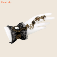 Fresh sky ถุงมือสตีมพังค์แนววินเทจของผู้หญิงกำไลข้อมือชุดวิคตอเรียสร้อยข้อมือเครื่องประดับเครื่องประดับชุดมือลูกไม้