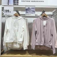 UNIQLO เสื้อคาร์ดิแกนมีซิปป้องกันรังสียูวีของผู้หญิงใหม่ UPF50เบาและระบายอากาศได้ E444531เสื้อผ้าป้องกันแสงแดด